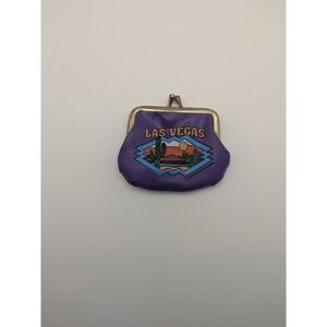 RARE Vintage Las Vegas Purple Coin Purse Souvenir 1992 Western Supply 3.25x3.5"